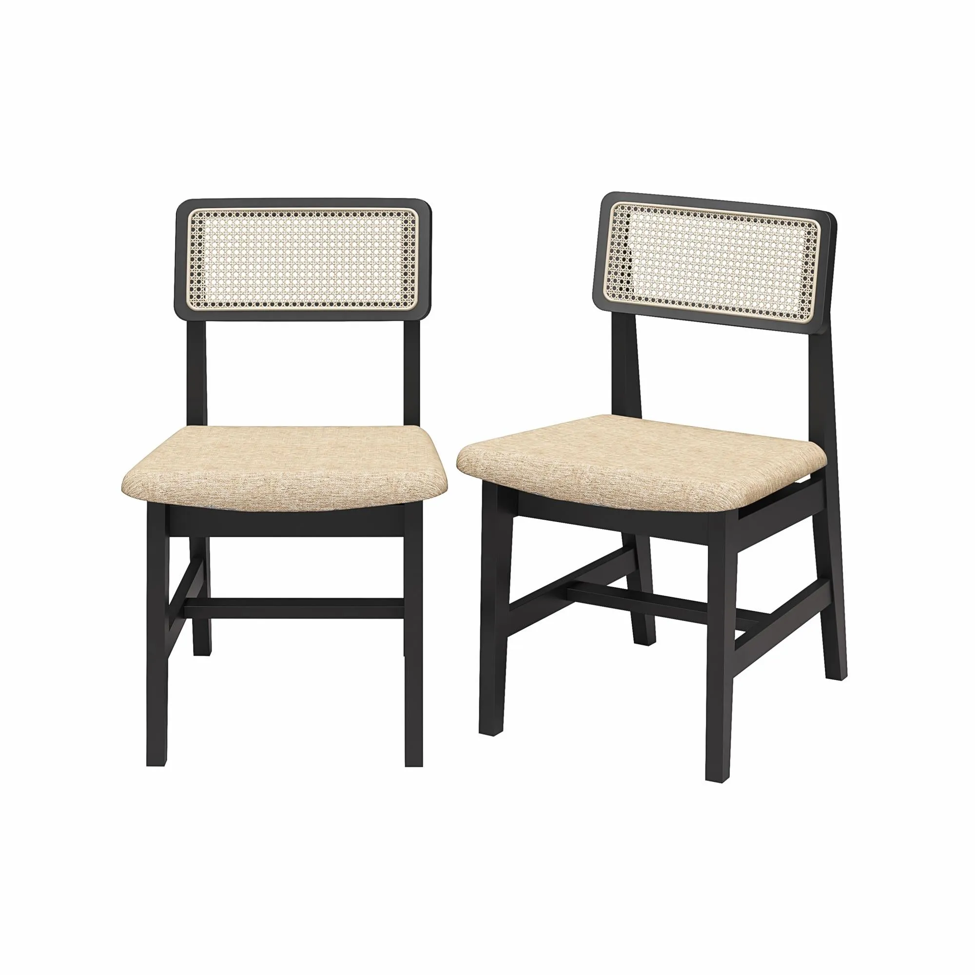 Eleni Cane Dining Chairs, Set of 2