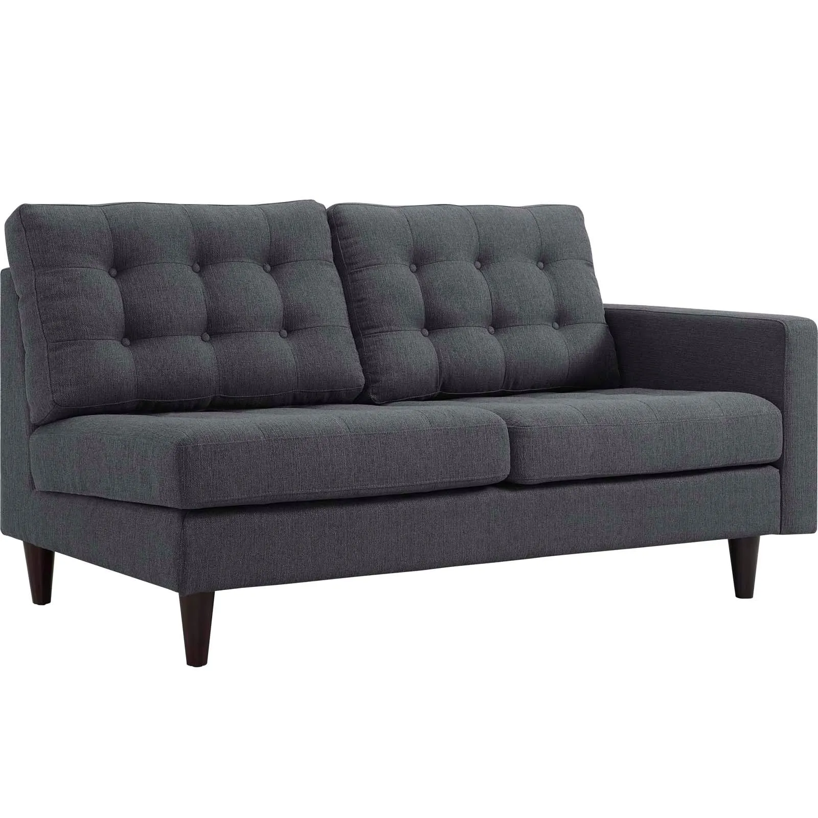 Empress Right-Facing Upholstered Fabric Loveseat