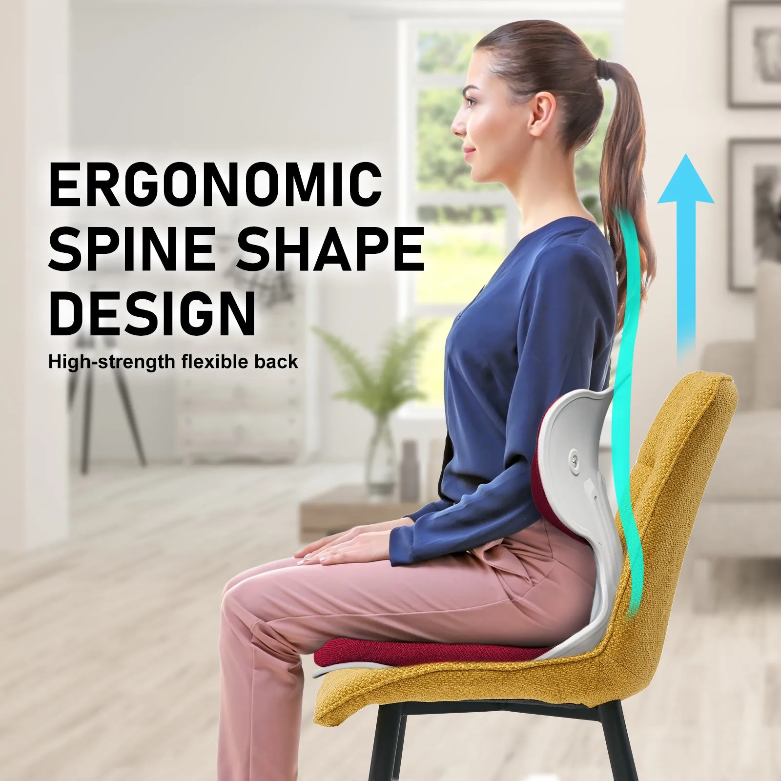 Ergonomic Slender Posture Correction Chair, Stackable Set of 2 - SAMGONG