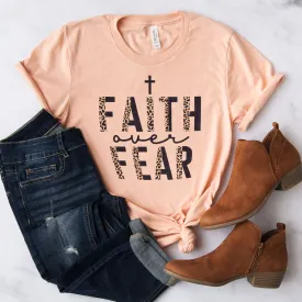 Faith Over Fear Half Leopard Black Tee