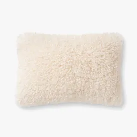 Faux Fur Throw Pillow- Ivory