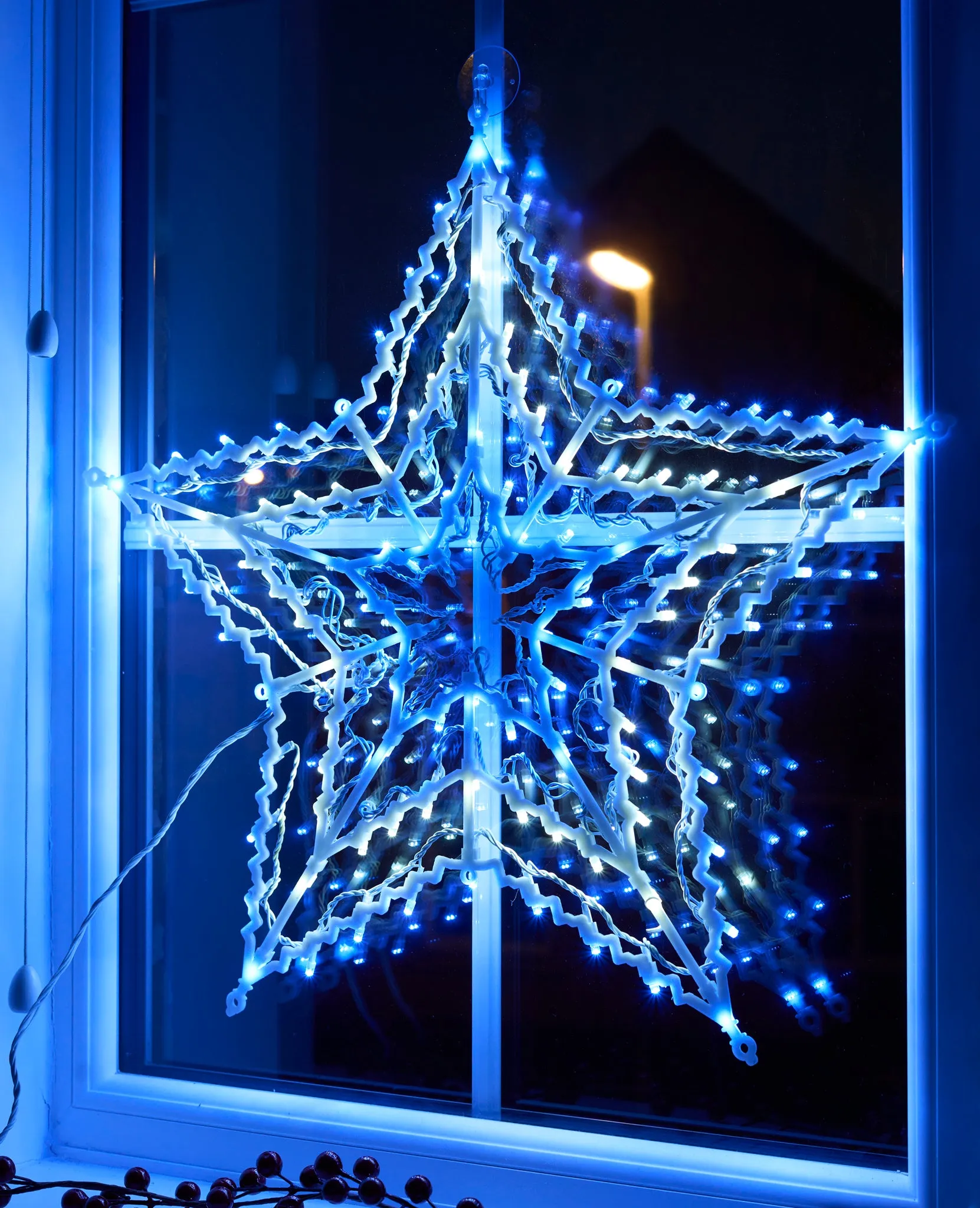 Festive Star LED Window Light ‚ Blue & White Christmas Decoration