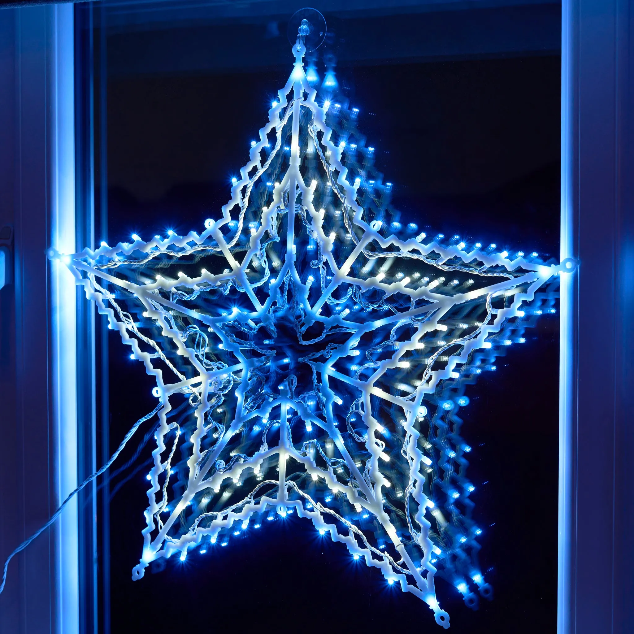 Festive Star LED Window Light ‚ Blue & White Christmas Decoration