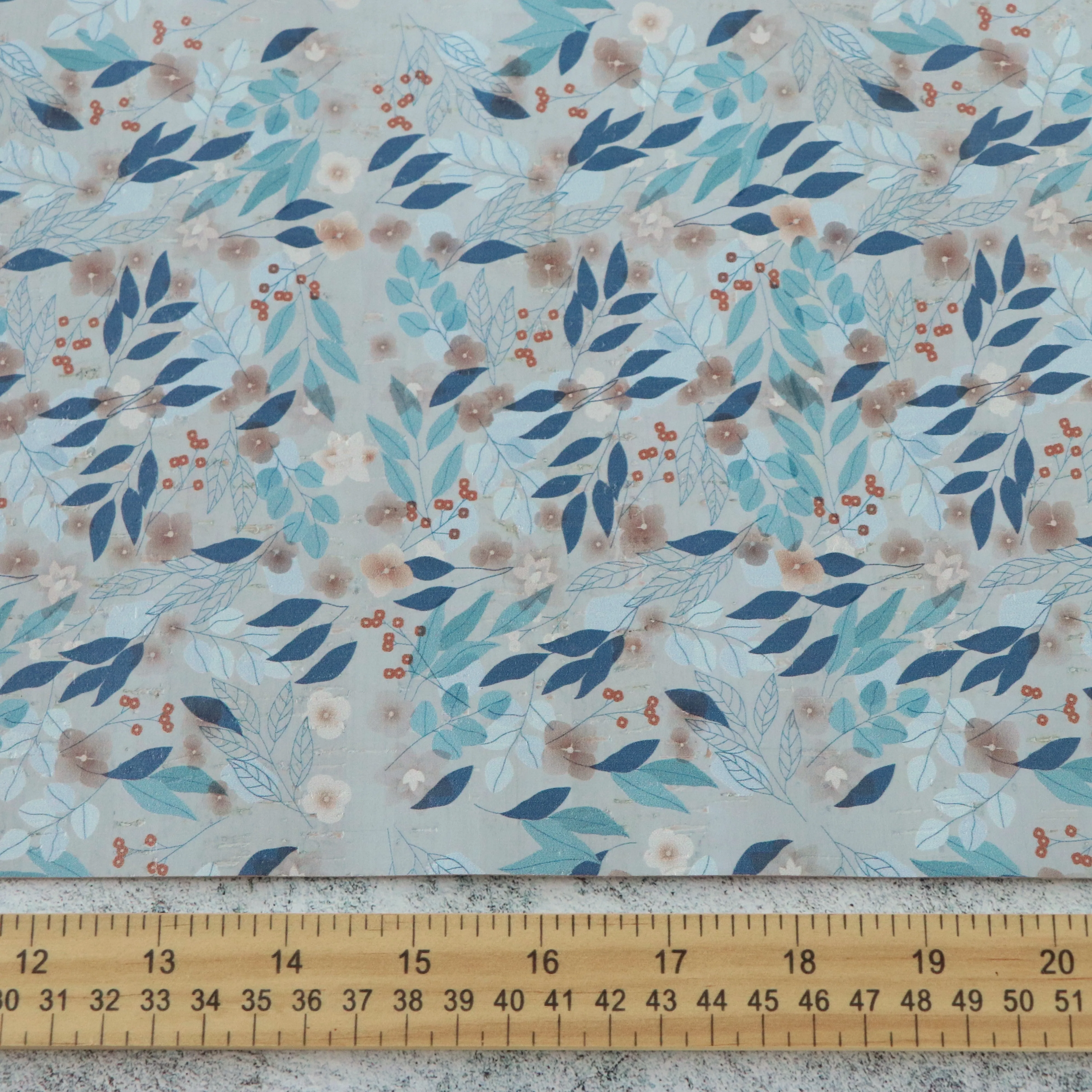 Floral Frost Cork Fabric