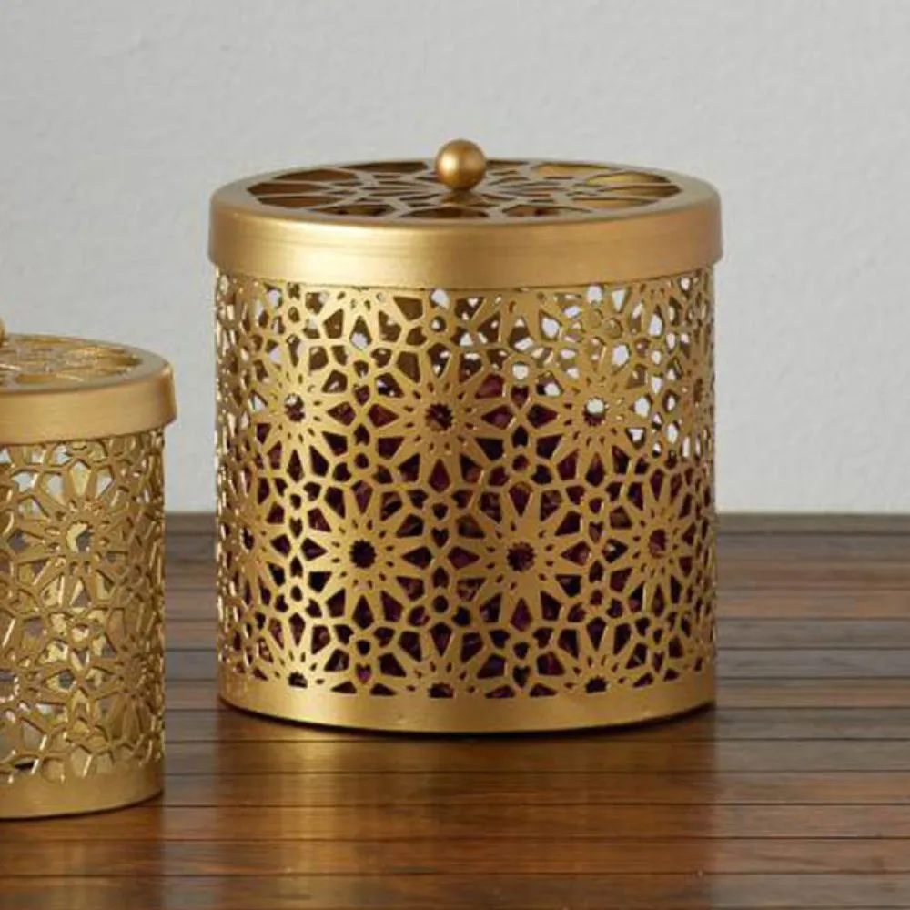 Geometric Cutout Lidded Canister