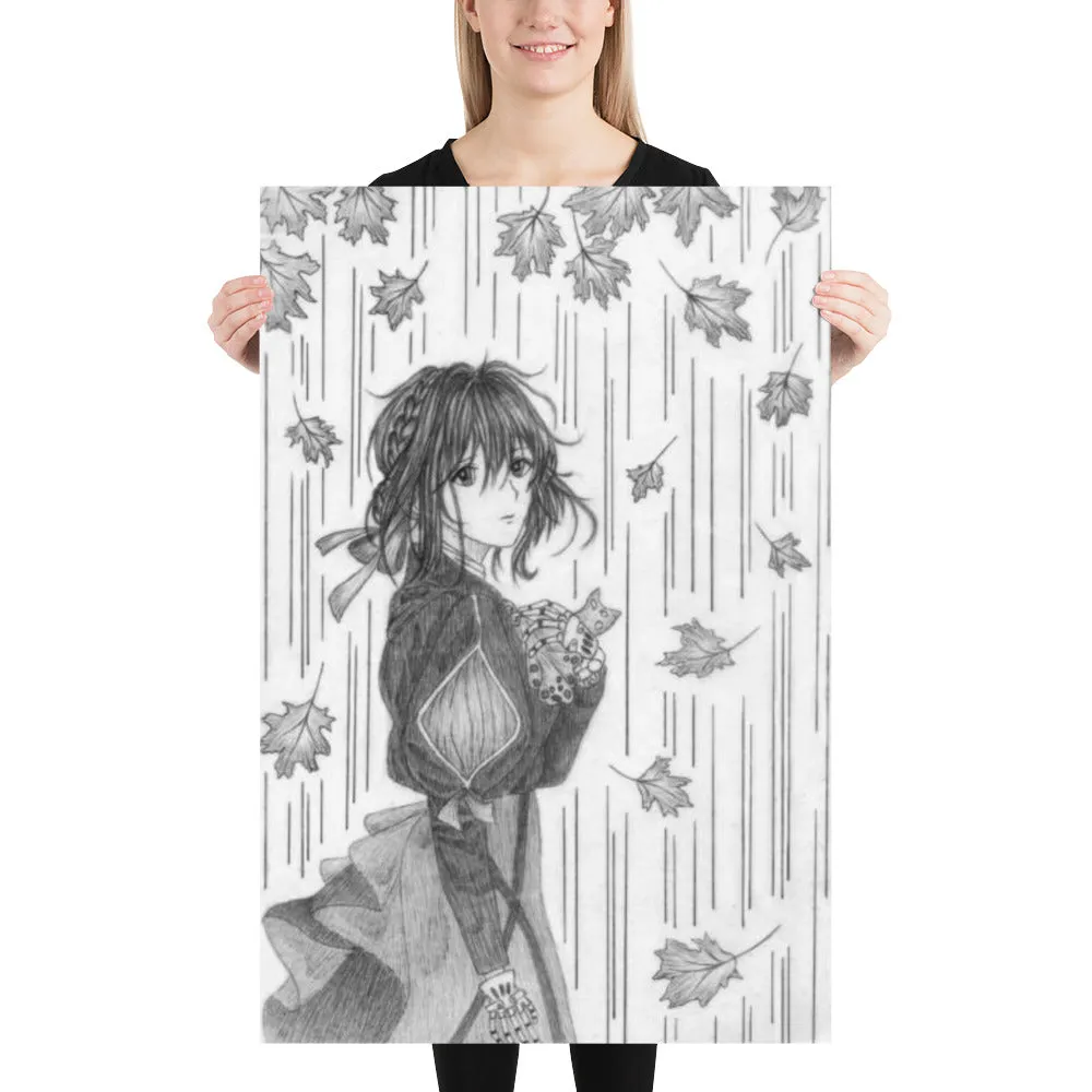 Girl In Autumn Poster