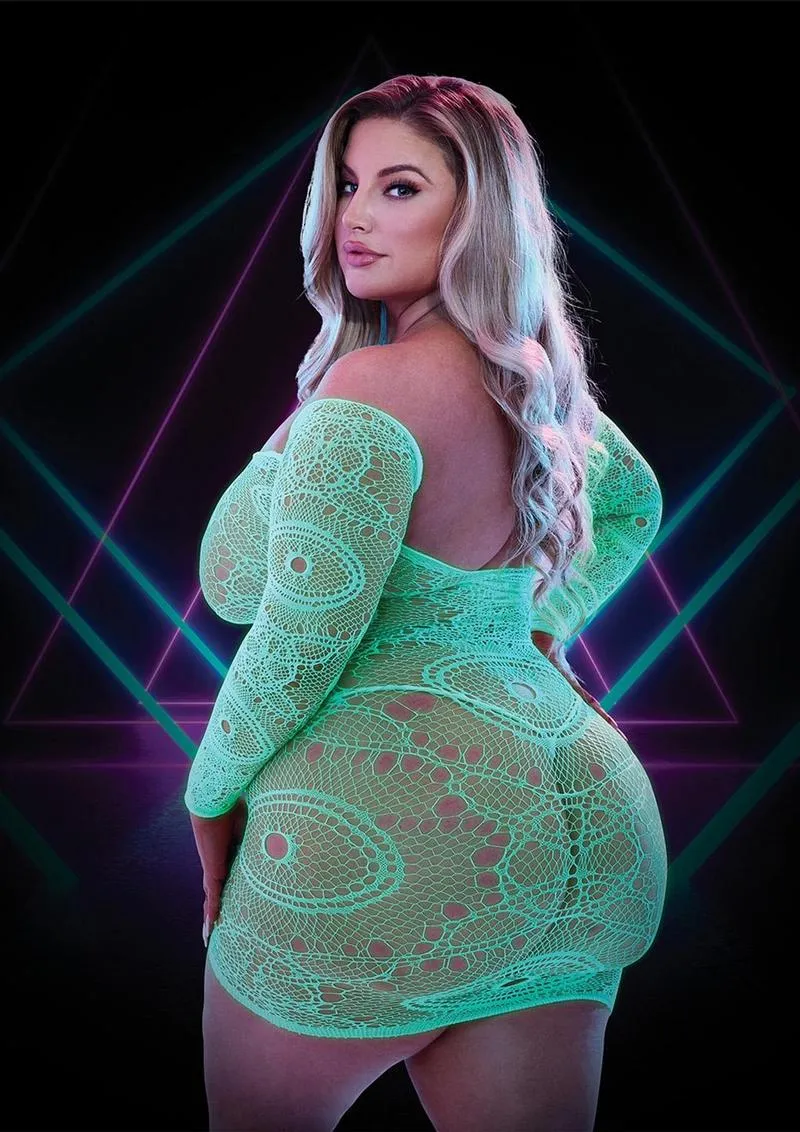 Glow-in-the-Dark Mini Lace Dress