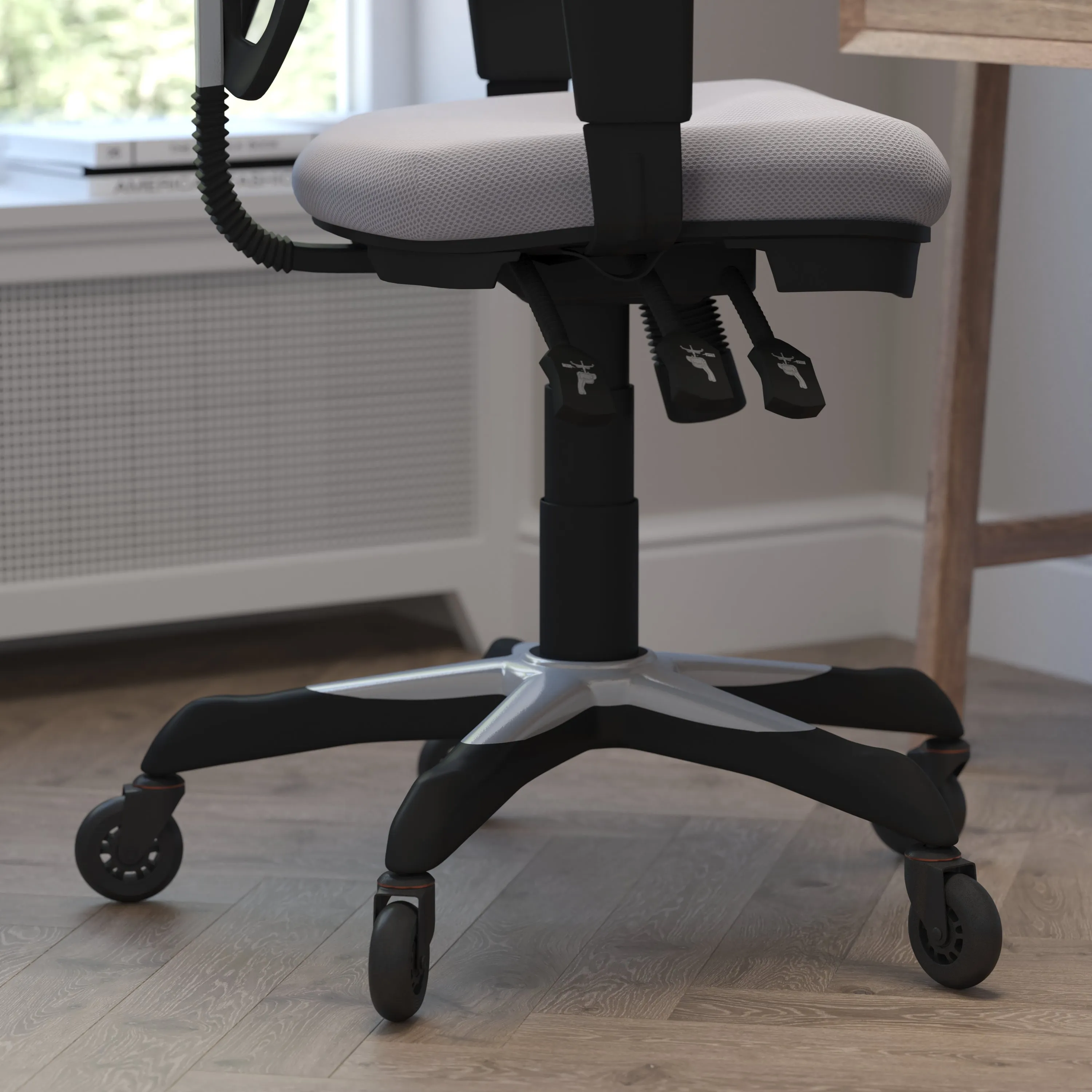 Gray Chair with Roller Wheels HL-0001-GY-RLB-GG