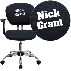 Gray Mid-Back Task Chair H-2376-F-GY-ARMS-TXTEMB-GG