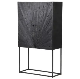 Grey Sunburst Textured Mango Wood Cabinet