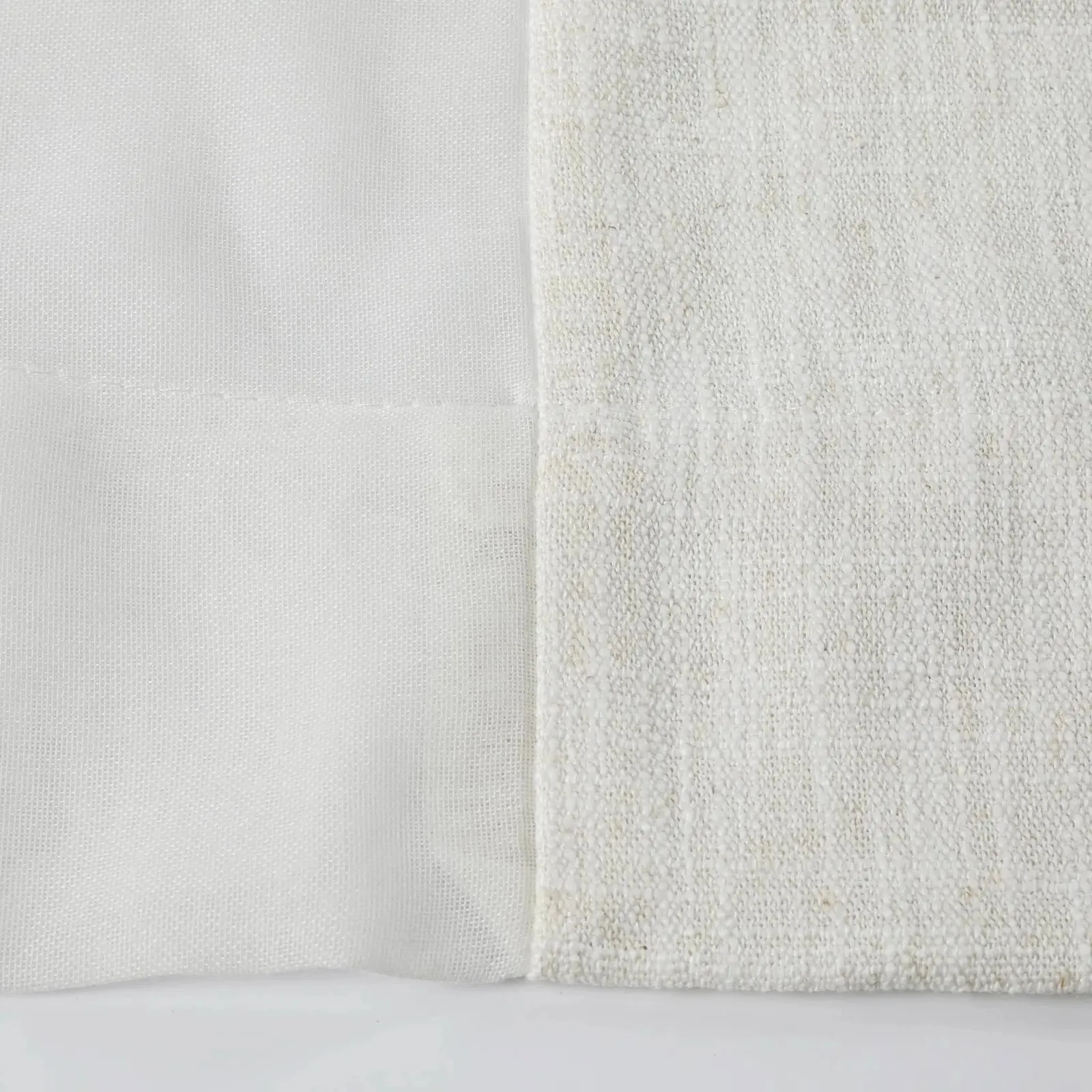 Half Sheer Linen Drapery Pleated (Sold per Pair)