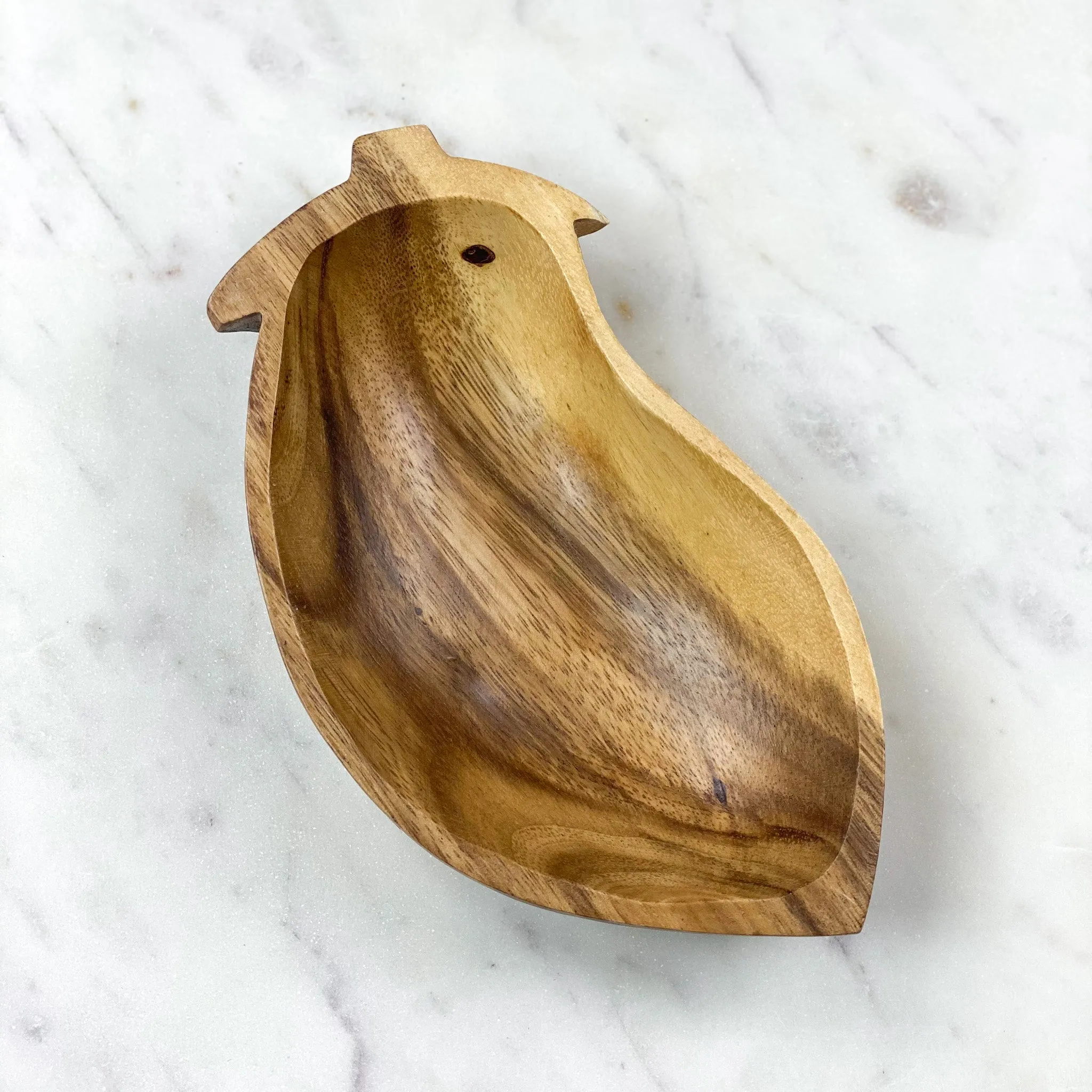 Hand Carved Acacia Wooden Fruit & Veggie Bowls