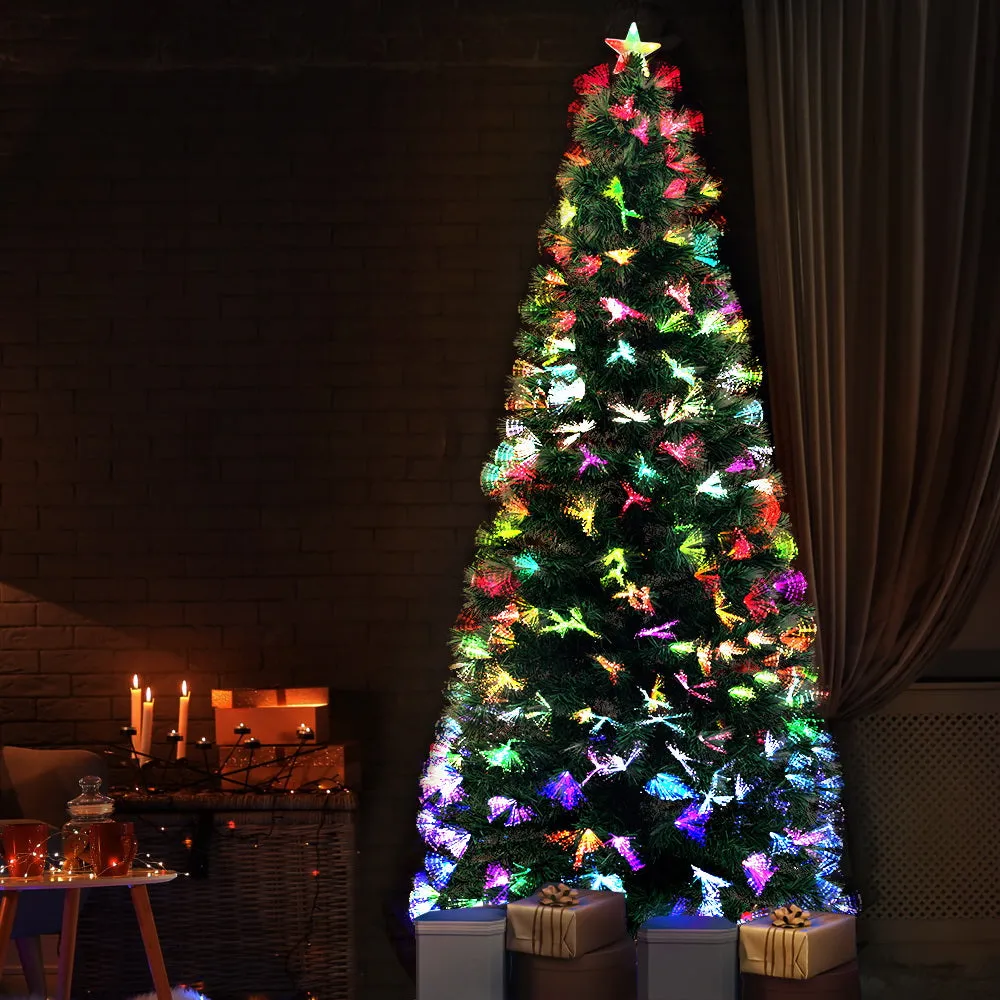 Jollys Christmas Tree 2.1M 7FT LED Xmas Multi Colour Lights Optic Fibre