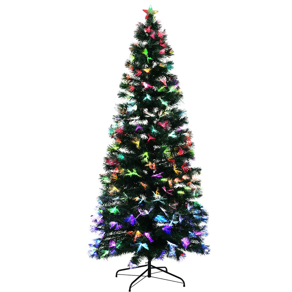 Jollys Christmas Tree 2.1M 7FT LED Xmas Multi Colour Lights Optic Fibre