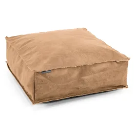 Large Floor Cushion - Distressed Leather Honey Brown