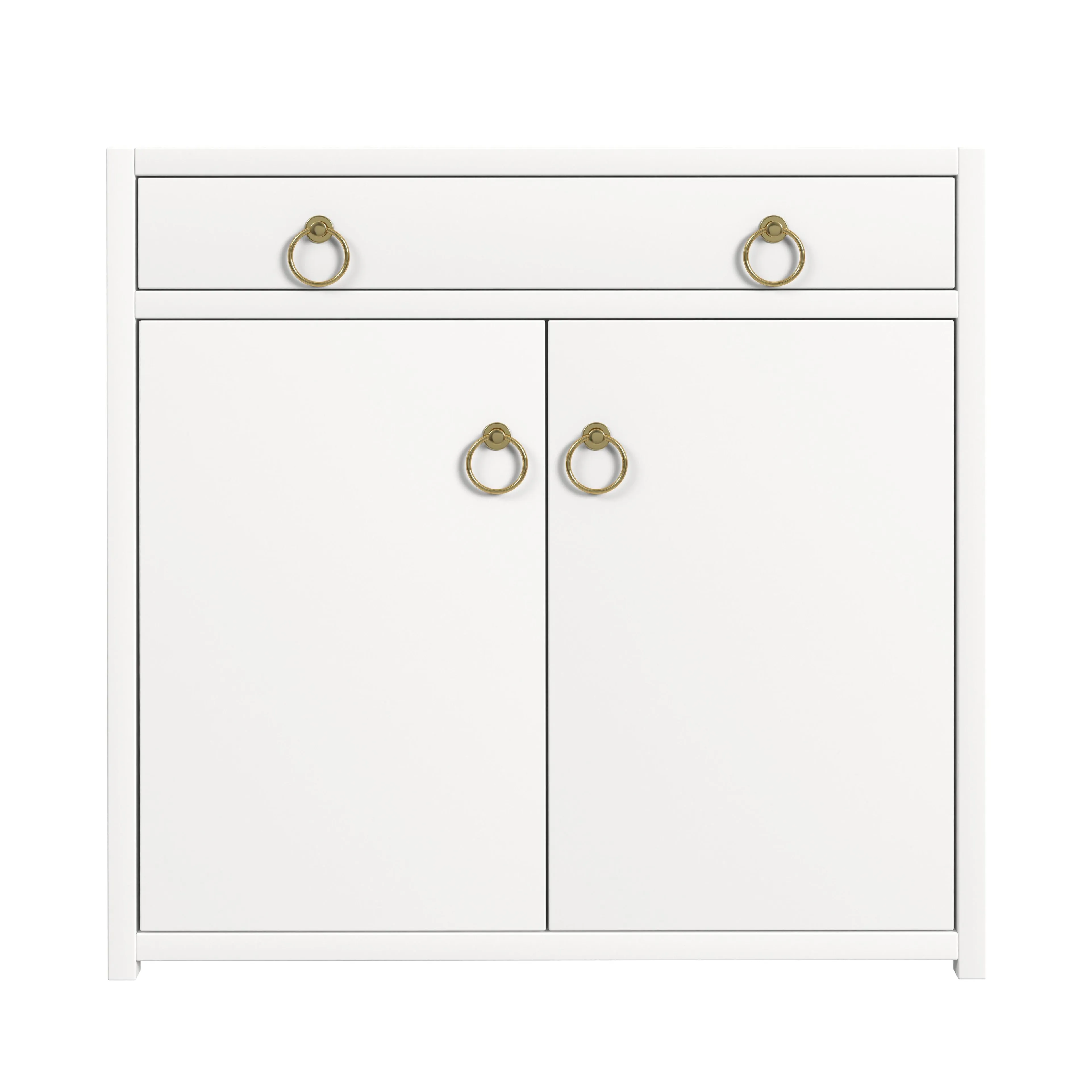 Lark 2 Door Cabinet with Storage in White  5673304