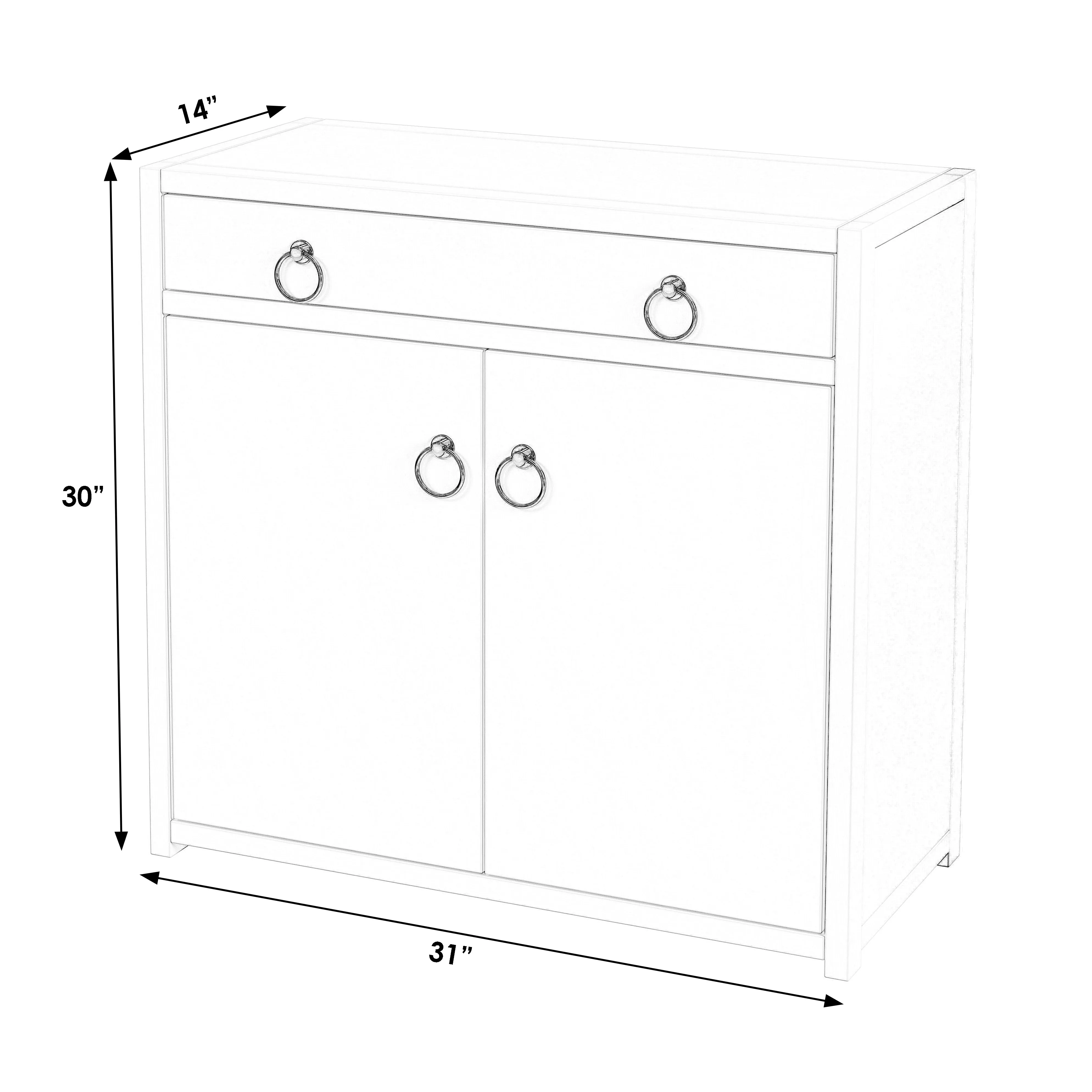 Lark 2 Door Cabinet with Storage in White  5673304