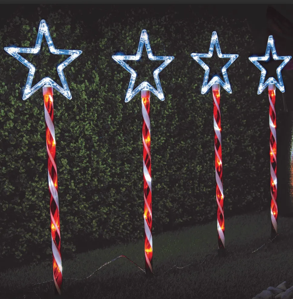 LED Candy Star Path Poles (4pc)