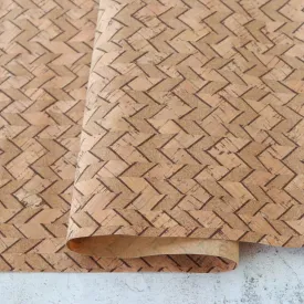 Lite Natural Chevron Cork Fabric