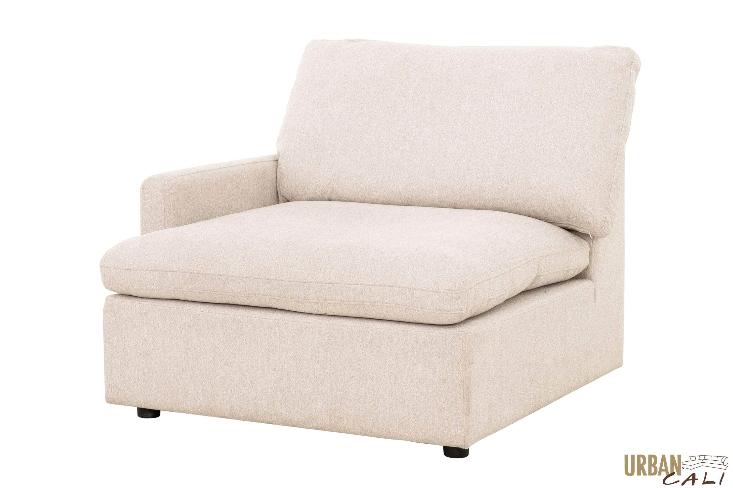 Long Beach Modular L-Shaped Sectional Sofa with Ottoman in Axel Beige