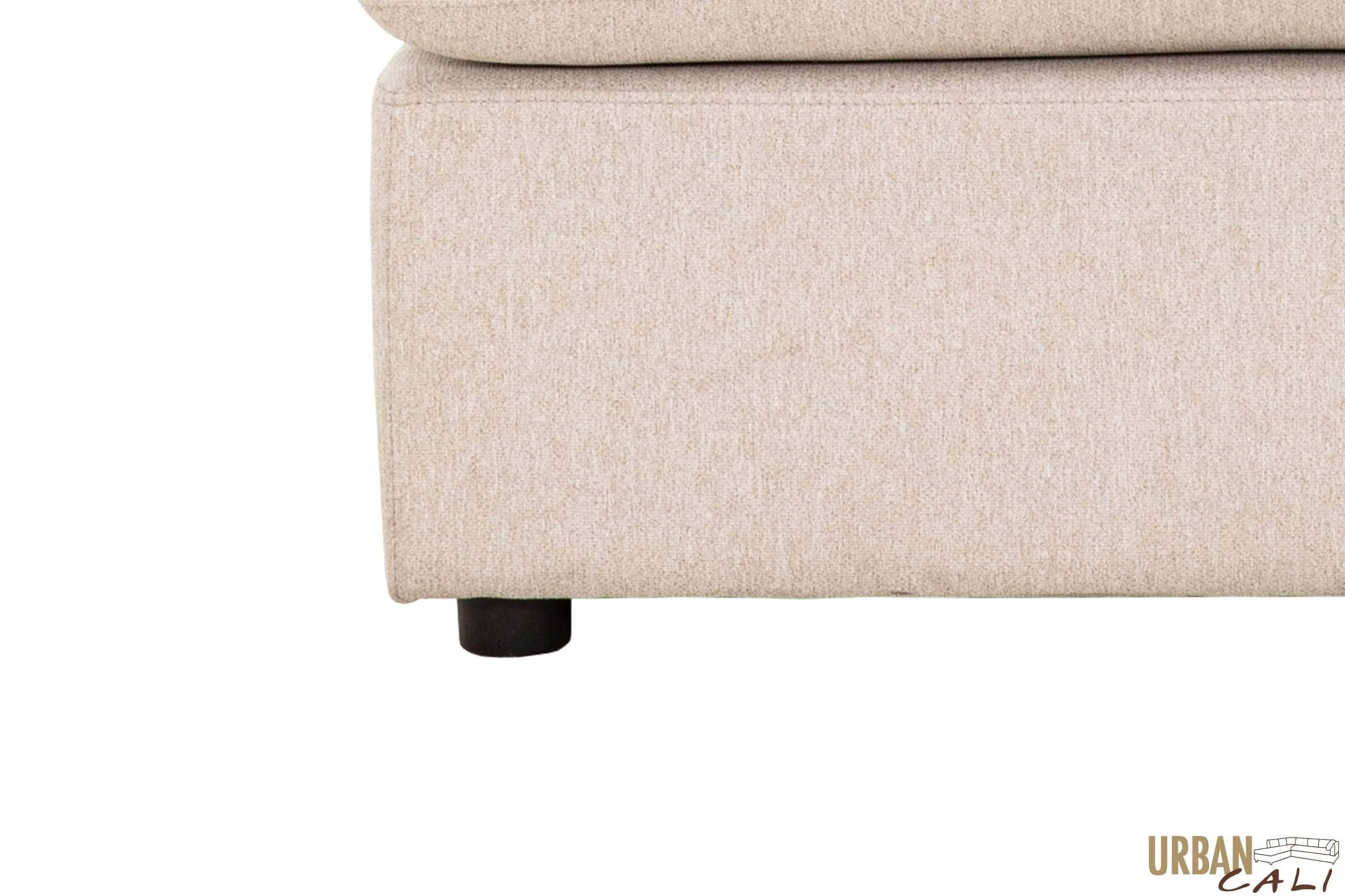 Long Beach Modular L-Shaped Sectional Sofa with Ottoman in Axel Beige