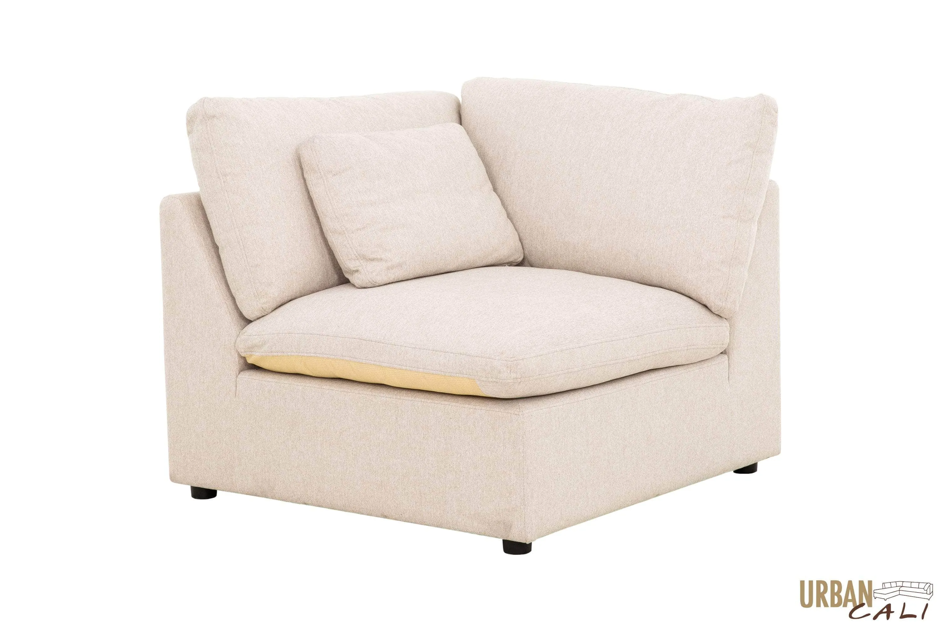 Long Beach Modular L-Shaped Sectional Sofa with Ottoman in Axel Beige