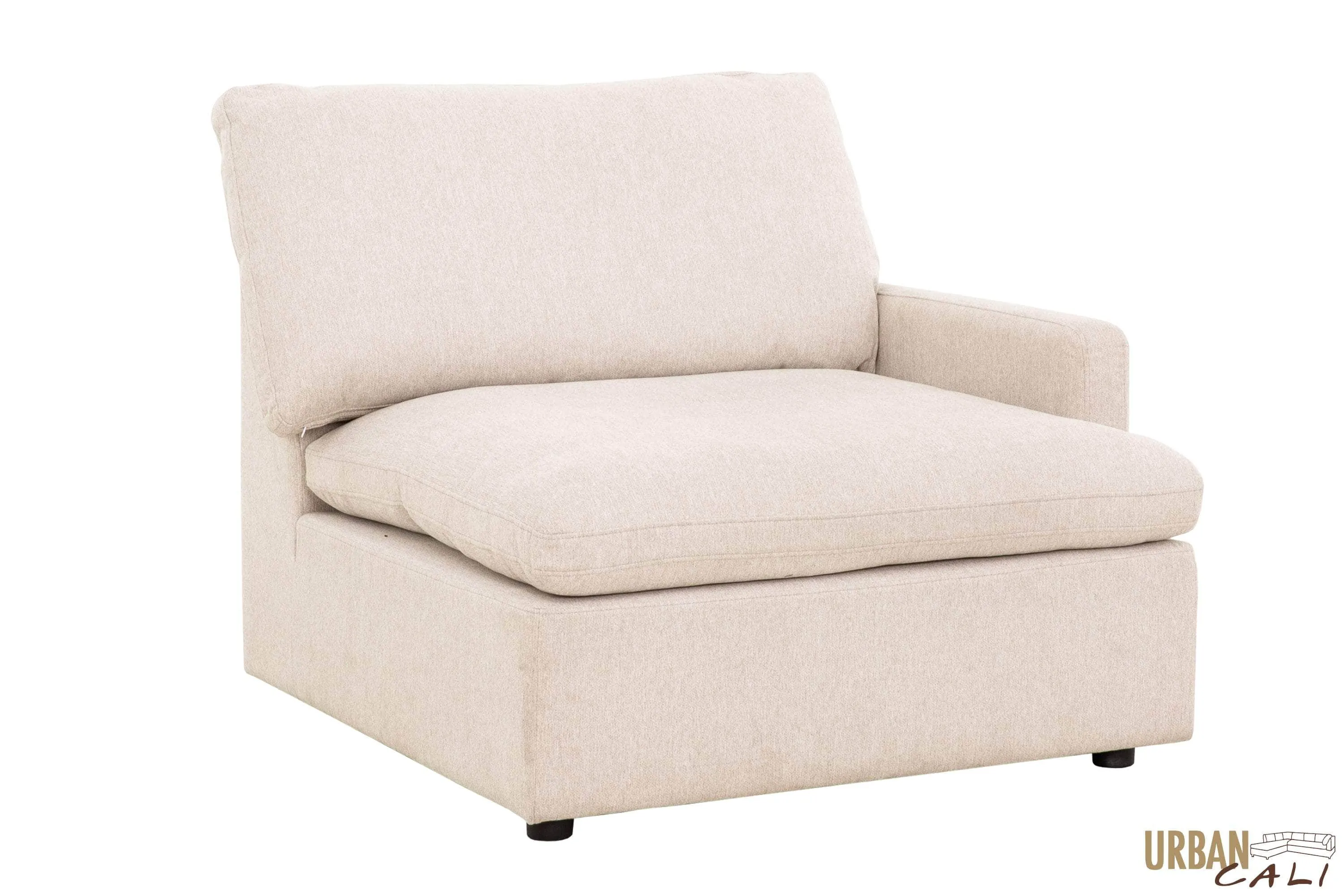 Long Beach Modular L-Shaped Sectional Sofa with Ottoman in Axel Beige