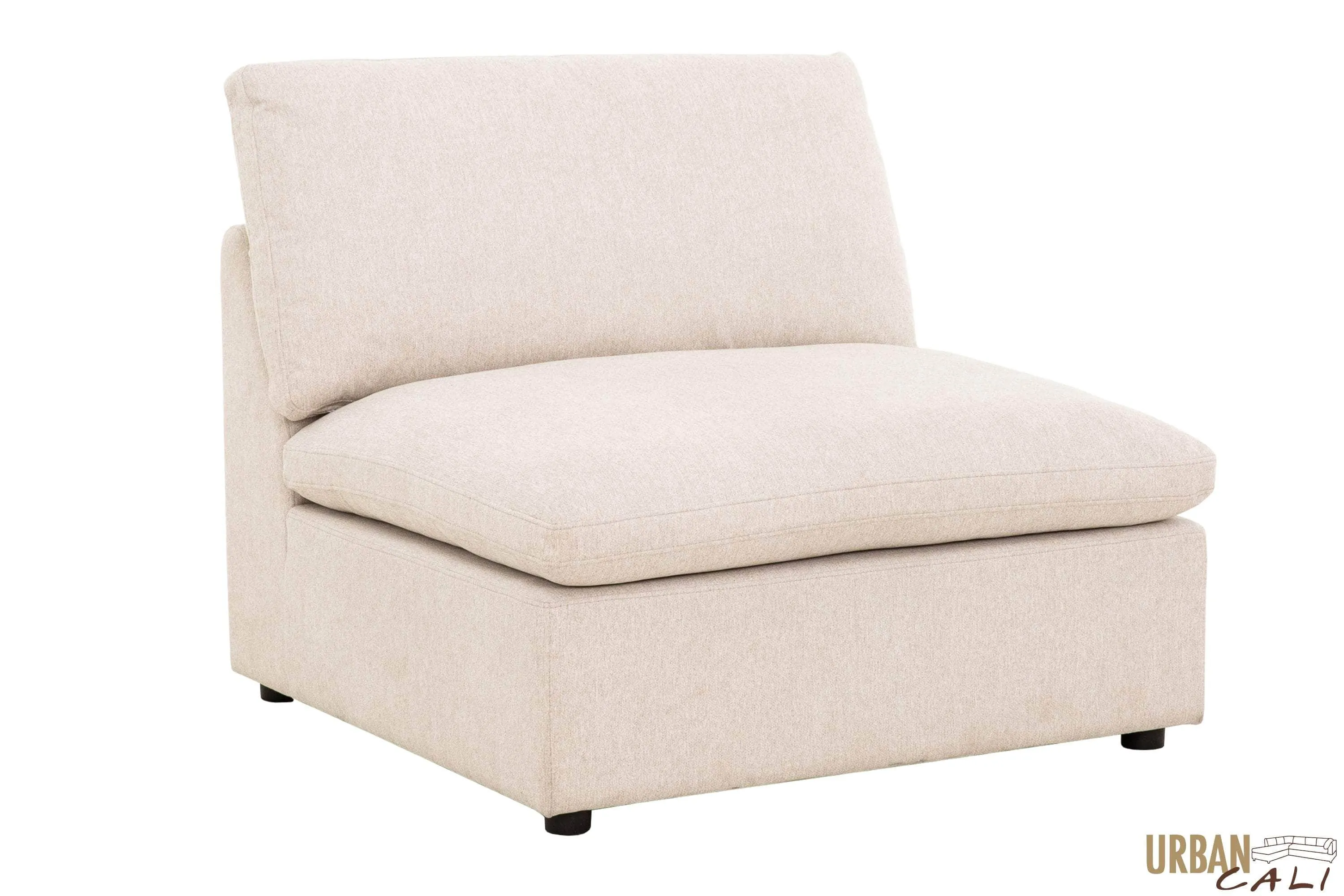 Long Beach Modular L-Shaped Sectional Sofa with Ottoman in Axel Beige