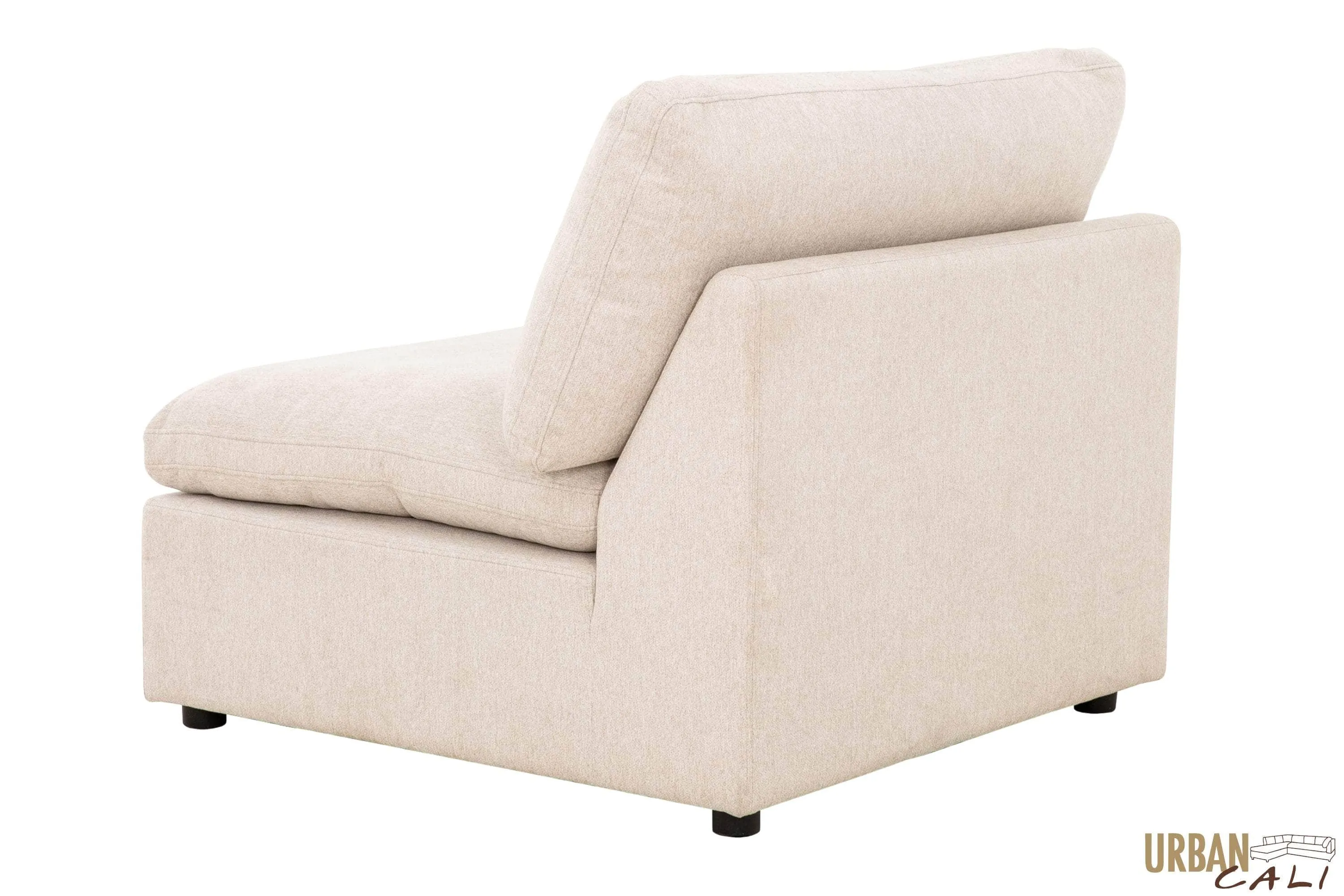 Long Beach Small Modular Sectional Sofa with Ottoman in Axel Beige