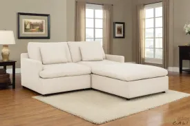 Long Beach Small Modular Sectional Sofa with Ottoman in Axel Beige