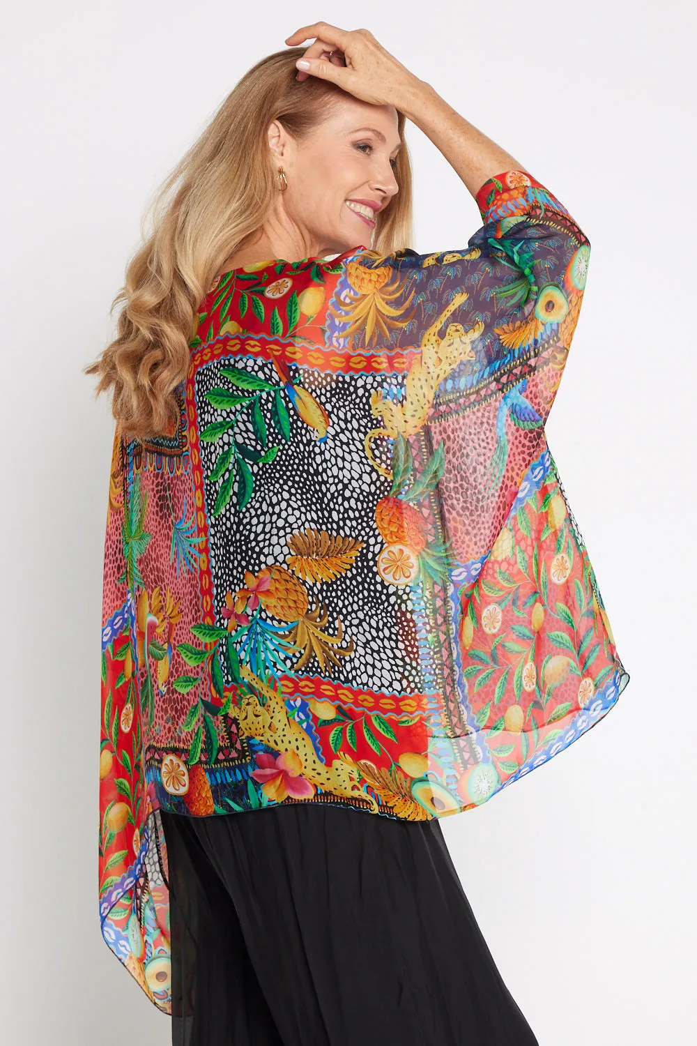 Luciana Silk Top - Tropicana