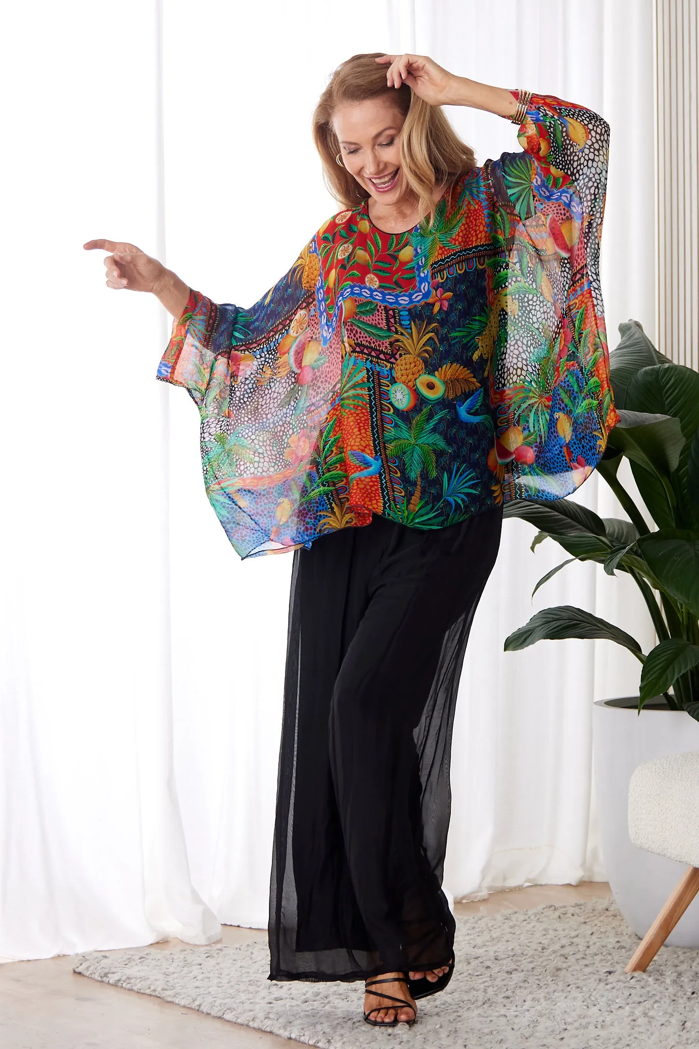 Luciana Silk Top - Tropicana