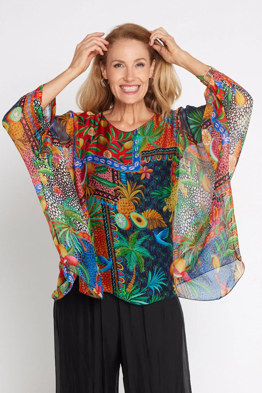 Luciana Silk Top - Tropicana