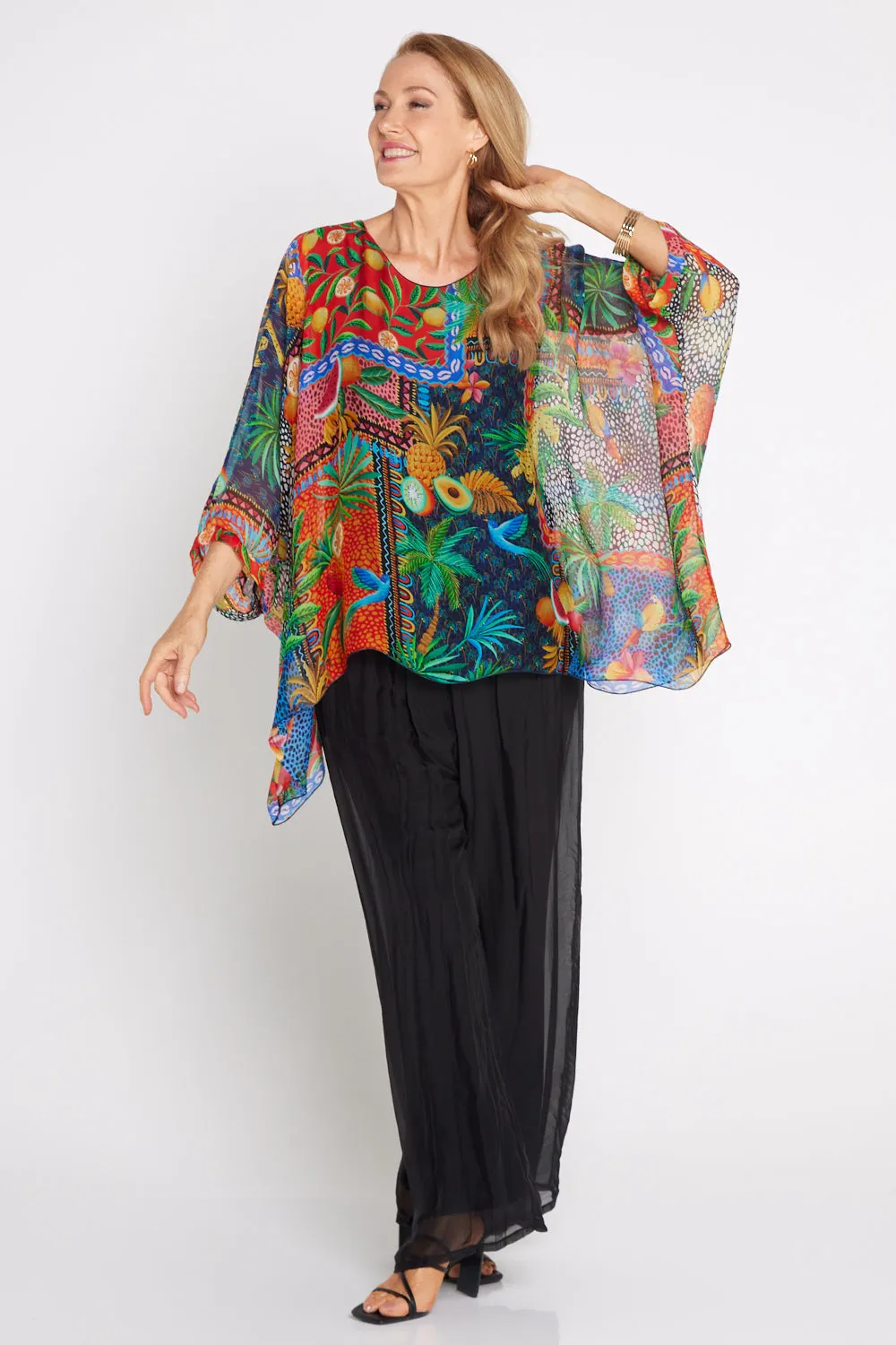 Luciana Silk Top - Tropicana