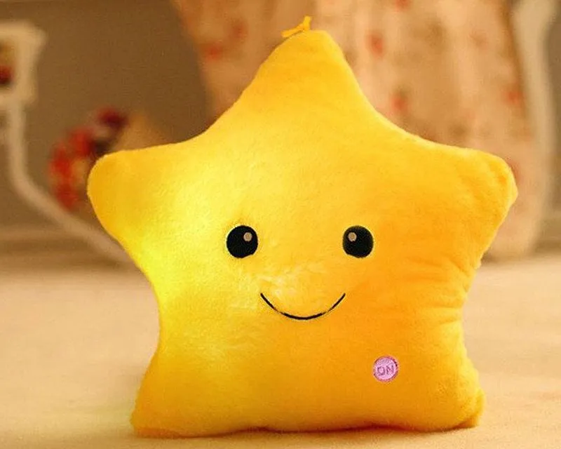 Luminous Glow Star LED Light Up Pillow with Speaker