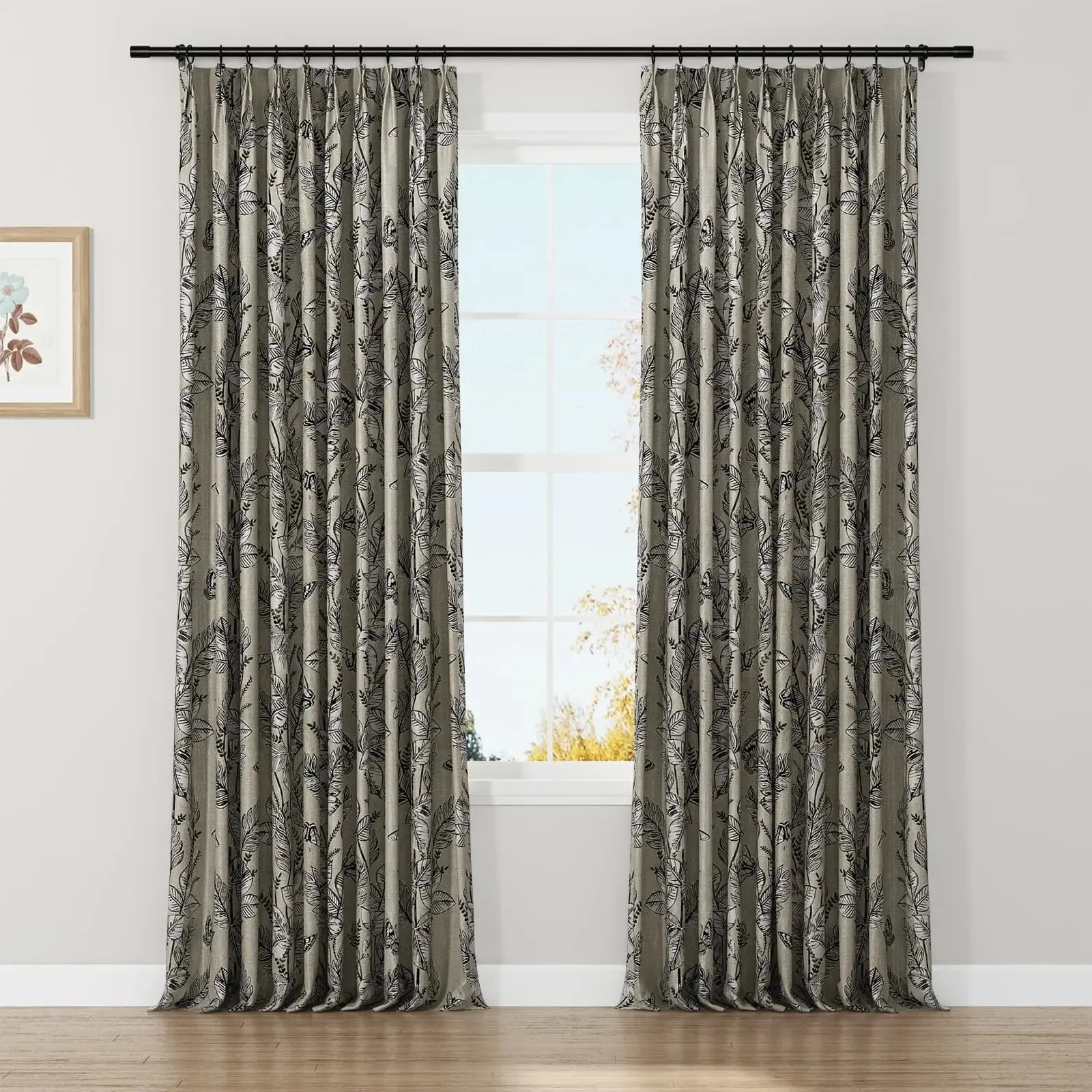 Lydia Foliage Jacquard Curtain Pleated