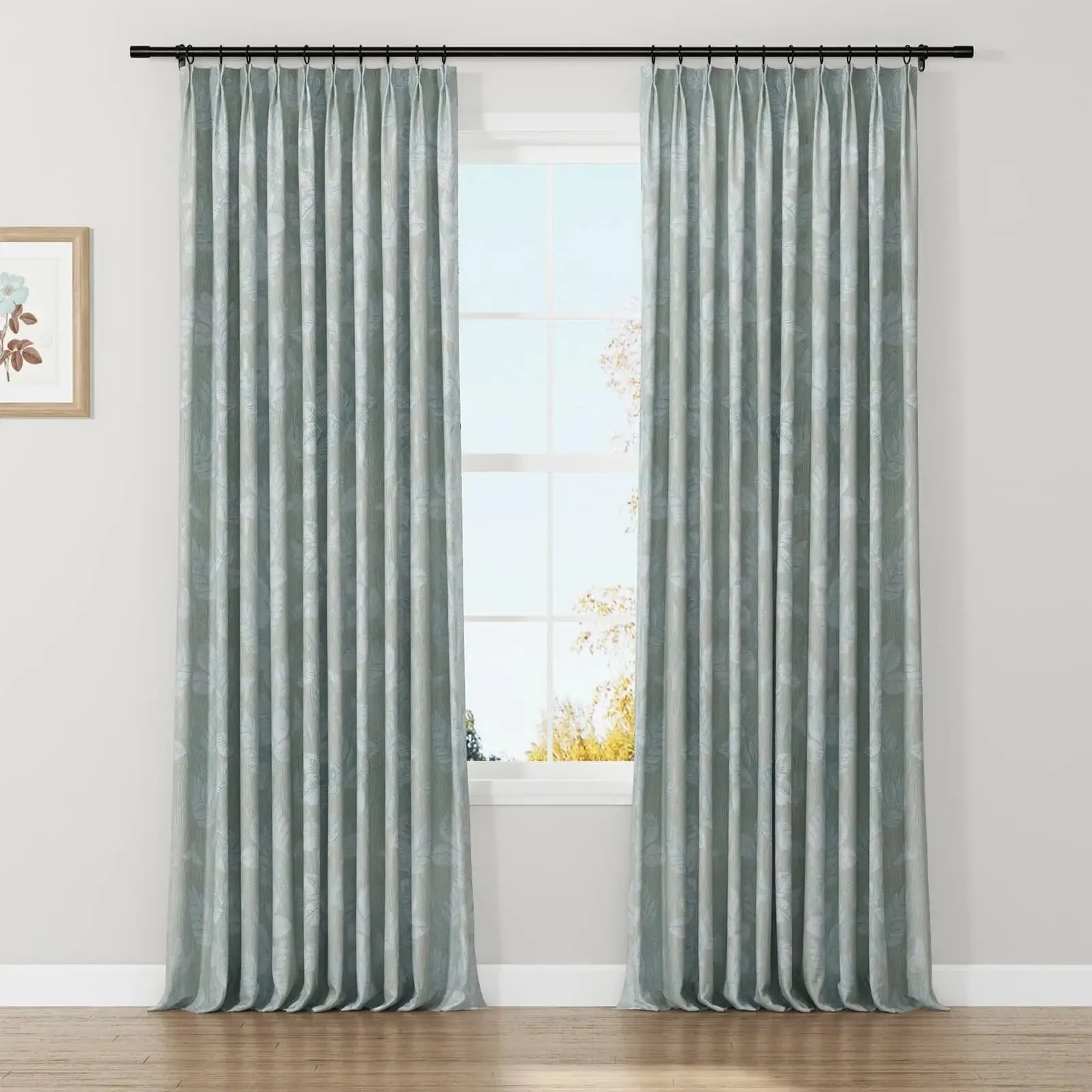 Lydia Foliage Jacquard Curtain Pleated