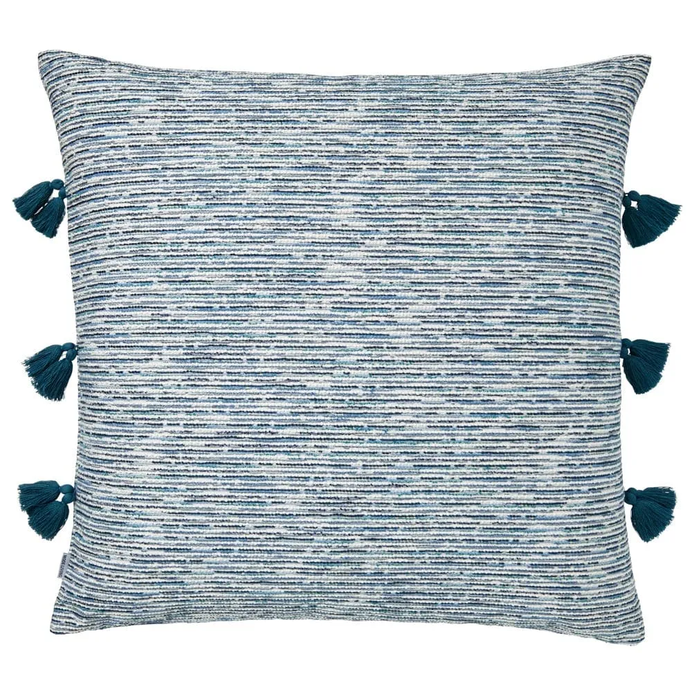 Mar Blue Tassel Pillow by Mode Living