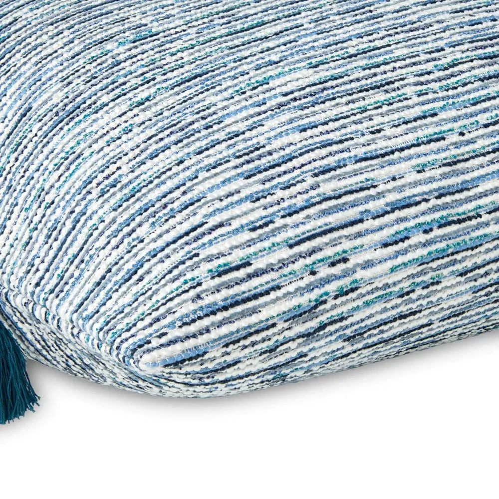 Mar Blue Tassel Pillow by Mode Living