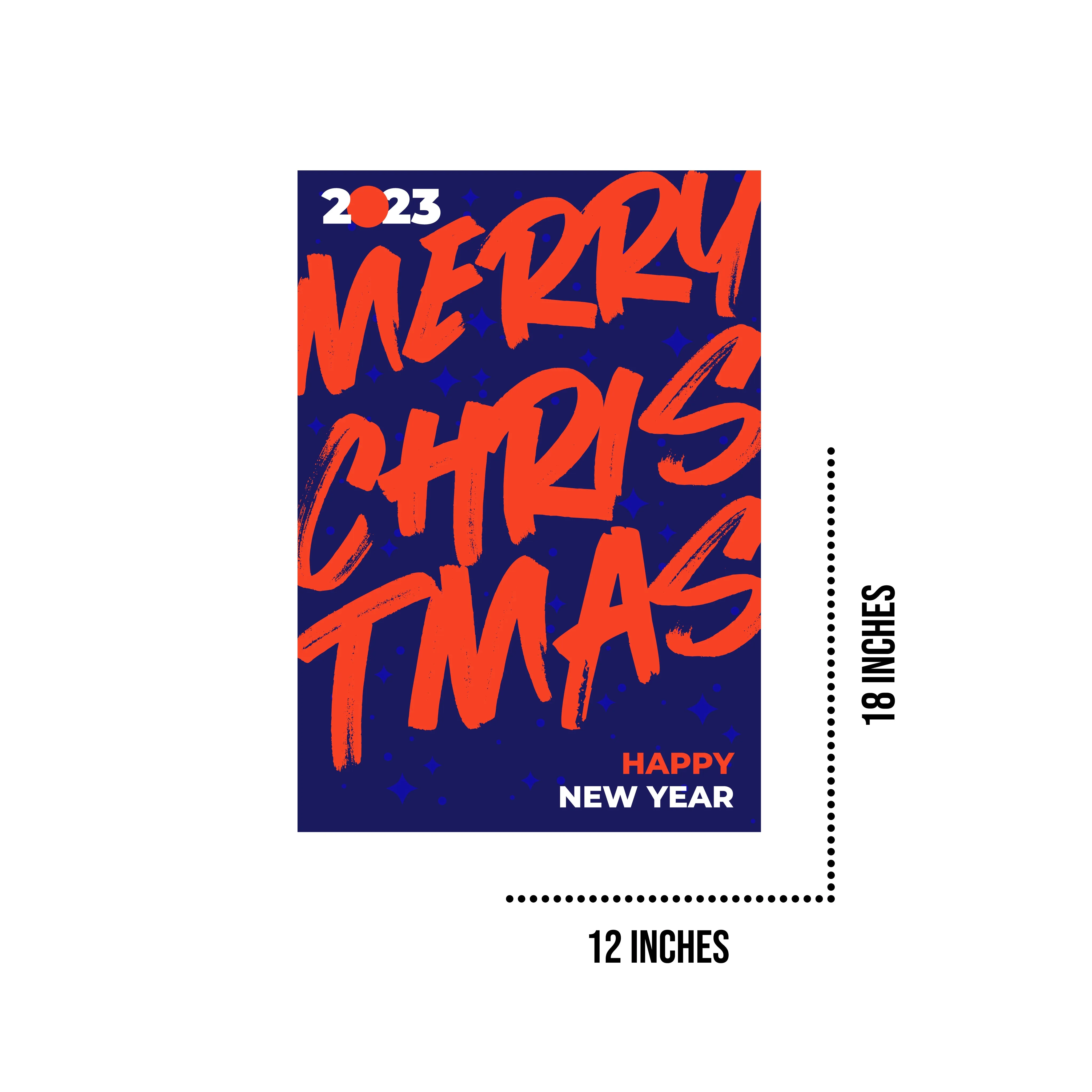 Merry Christmas And Happy New Year Theme Poster for Home Bedroom Shops L x H 12 Inch x 18 Inch