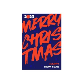 Merry Christmas And Happy New Year Theme Poster for Home Bedroom Shops L x H 12 Inch x 18 Inch