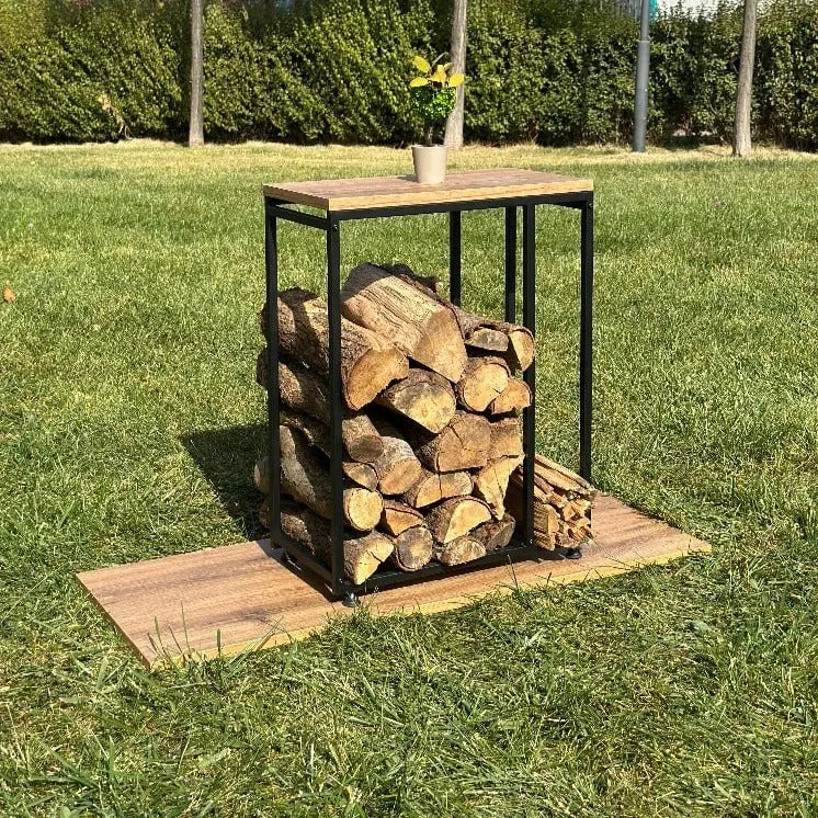 Minimalist Metal Log Rack