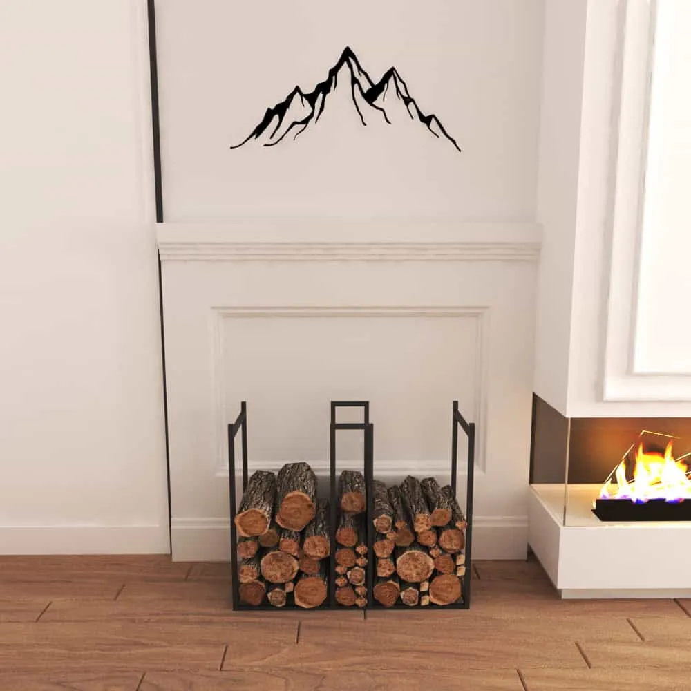 Minimalist Metal Log With Kindling Holder