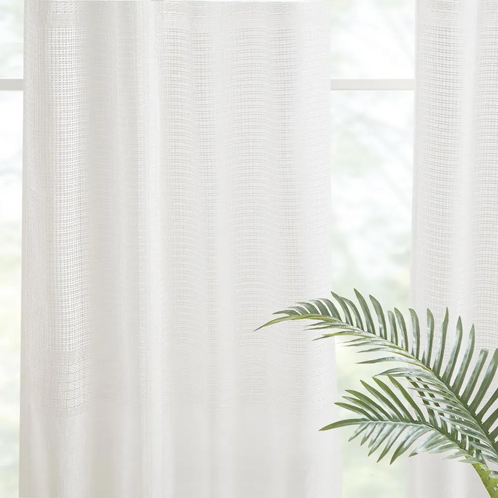 Modern Luxury White Sheer Curtain Panel (Pair)