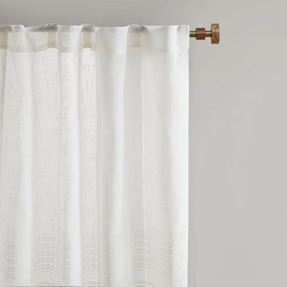 Modern Luxury White Sheer Curtain Panel (Pair)