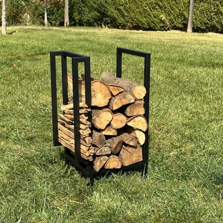 Modern Metal Firewood And Kindling Storage