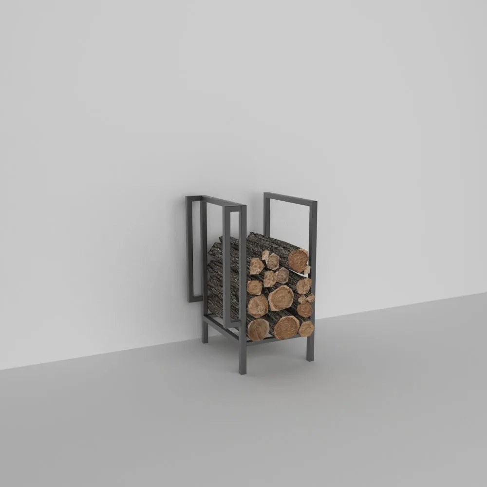 Modern Metal Firewood And Kindling Storage