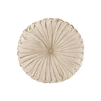 New - 22" Oversize Lorissa Poly Chenille Round Floor Pillow Ivory - Intelligent Design