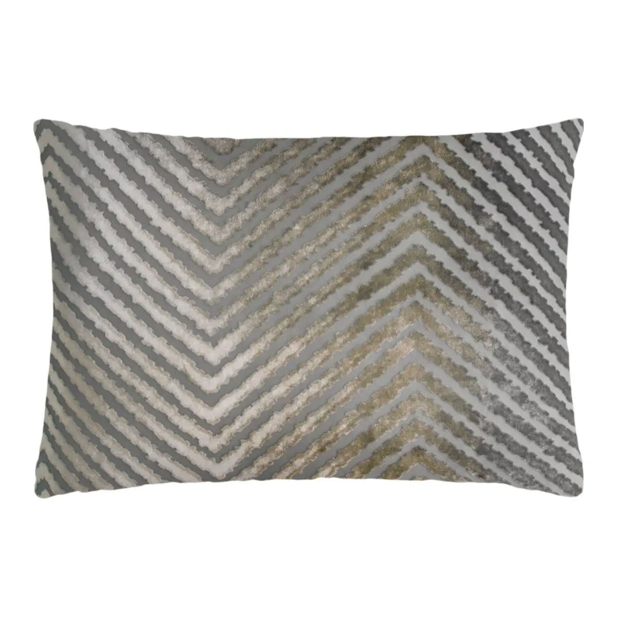 Nickel Chevron Velvet Pillows by Kevin O'Brien Studio