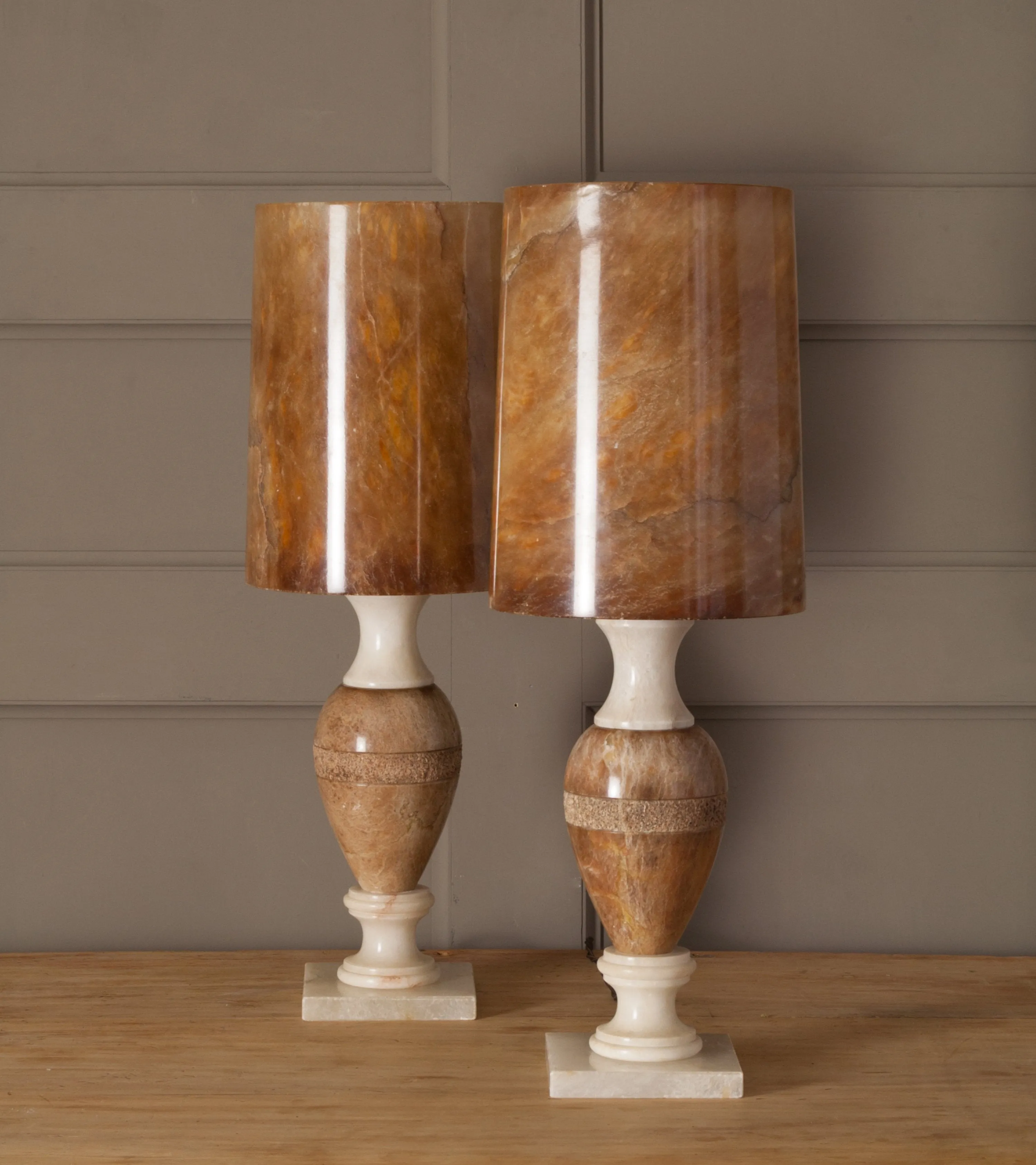 Pair of Alabaster Table Lamps